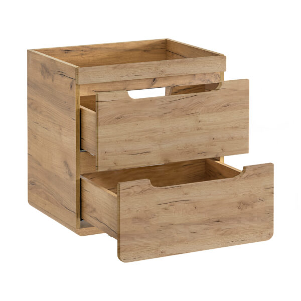 Wall-Mounted Vanity Unit ARVIDA – Oak Finish – 2 Drawers – 60 x 59 x 46 cm - Image 3