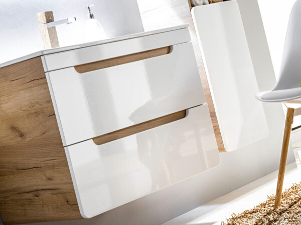 Wall-Mounted Vanity Unit ARVIDA – White – 2 Drawers – 60 x 59 x 46 cm - Image 5