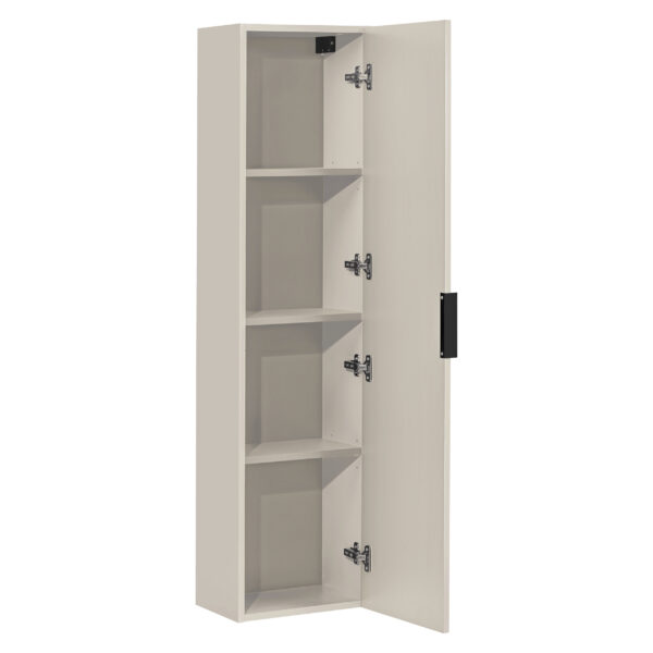 Tall Wall-Mounted Bathroom Cabinet ADEN – Cashmere – Grooved Fronts – 35 x 140 x 25 cm - Image 3