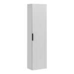 Tall Wall-Mounted Bathroom Cabinet ADEN – White – Grooved Fronts – 35 x 140 x 25 cm