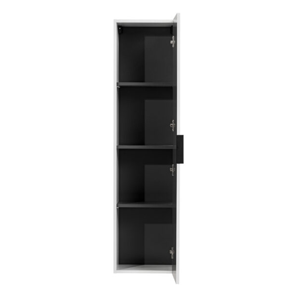 Tall Wall-Mounted Bathroom Cabinet ADEN – White – Grooved Fronts – 35 x 140 x 25 cm - Image 3