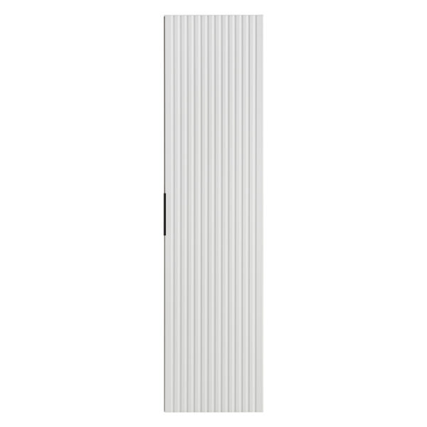 Tall Wall-Mounted Bathroom Cabinet ADEN – White – Grooved Fronts – 35 x 140 x 25 cm - Image 5