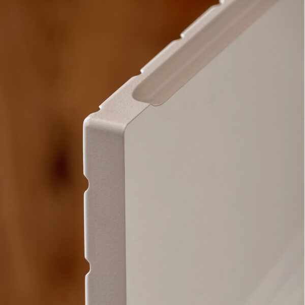 Tall Wall-Mounted Bathroom Cabinet NALVIK – Cashmere – 2 Doors – Grooved Fronts – 30 x 140 x 25 cm - Image 7