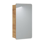 Wall-Mounted Bathroom Mirror Cabinet ARVIDA – Oak Finish – 40 x 75 x 16 cm