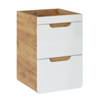 Wall-Mounted Vanity Unit ARVIDA – White – 2 Drawers – 40 x 59 x 41 cm