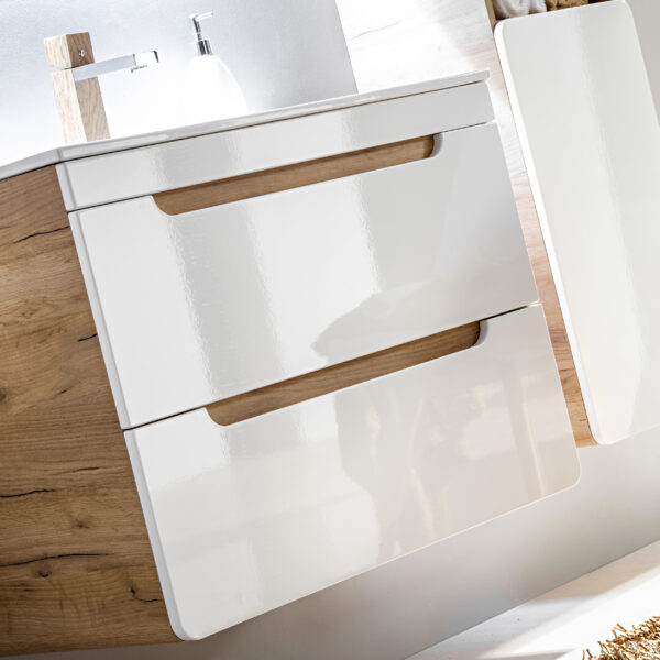 Wall-Mounted Vanity Unit ARVIDA – White – 2 Drawers – 40 x 59 x 41 cm - Image 4