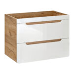 Wall-Mounted Vanity Unit ARVIDA – White – 2 Drawers – 80 x 59 x 46 cm