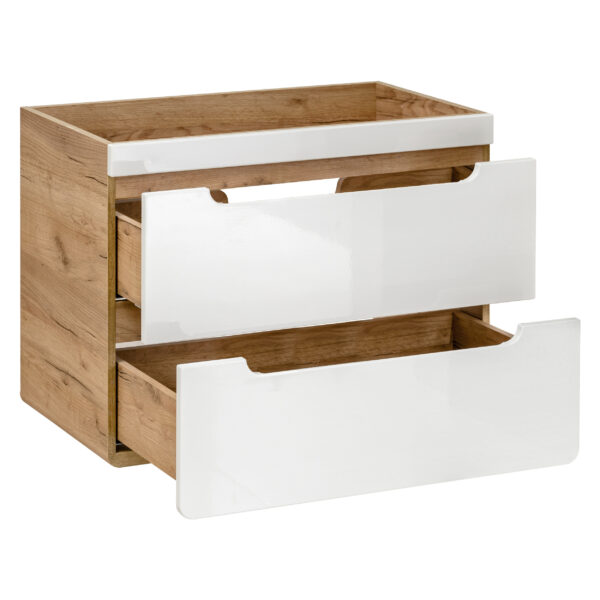 Wall-Mounted Vanity Unit ARVIDA – White – 2 Drawers – 80 x 59 x 46 cm - Image 3