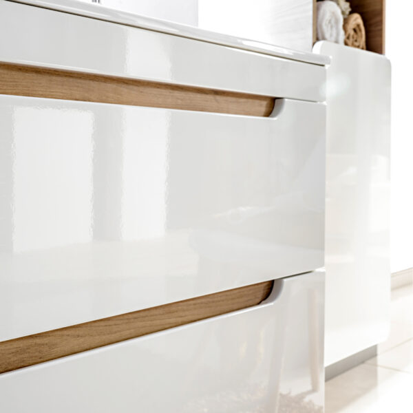 Wall-Mounted Vanity Unit ARVIDA – White – 2 Drawers – 80 x 59 x 46 cm - Image 5