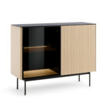 Olden Sideboard - Vicenza Oak - Glass Front - 107 x 84 x 39 cm