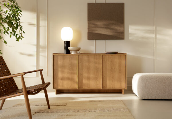 Yarker Sideboard - Caramel Oak - 3 Doors - 147 x 82 x 39 cm - Image 5