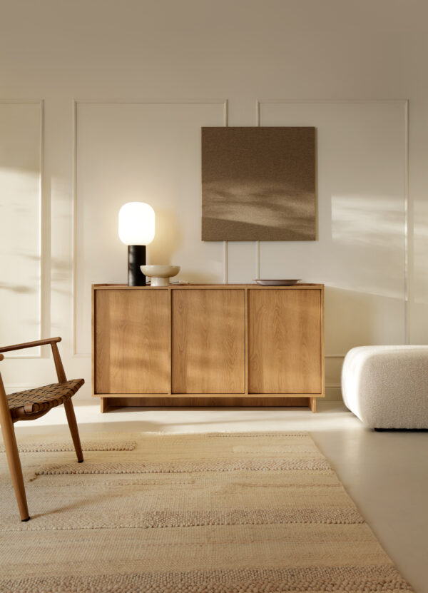 Yarker Sideboard - Caramel Oak - 3 Doors - 147 x 82 x 39 cm - Image 6