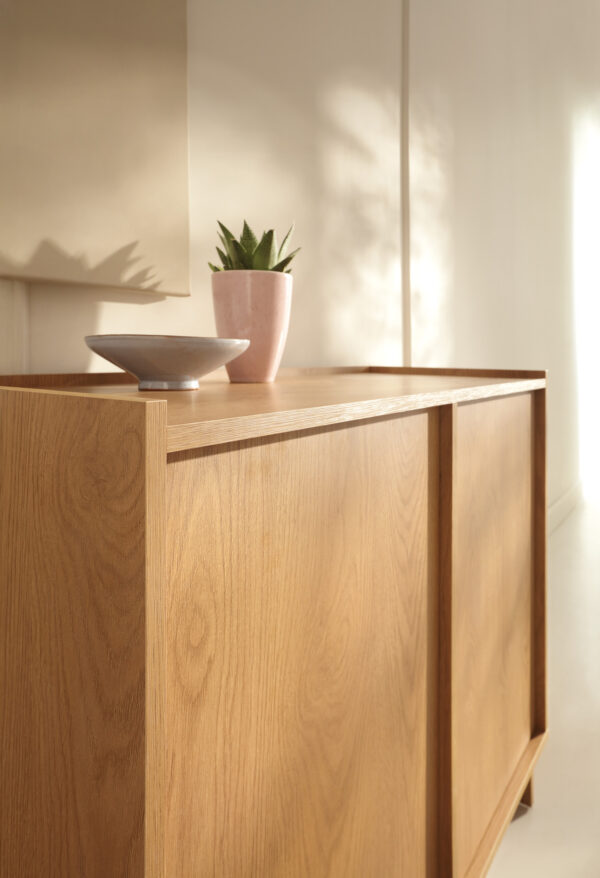 Yarker Sideboard - Caramel Oak - 2 Doors - 98 x 82 x 39 cm - Image 6