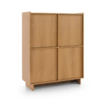 Yarker Sideboard - Caramel Oak - 4 Doors - 98 x 124 x 39 cm