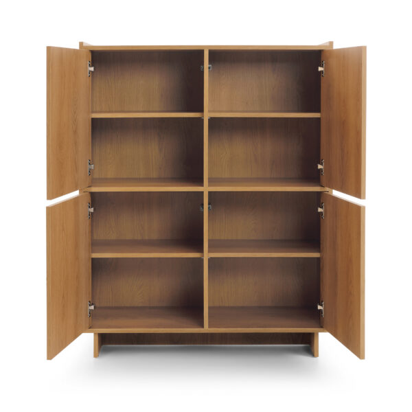 Yarker Sideboard - Caramel Oak - 4 Doors - 98 x 124 x 39 cm - Image 4