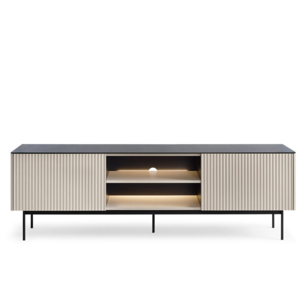 Olden TV Cabinet - Cashmere - Glass Top - 180 x 52 x 39 cm - Image 7