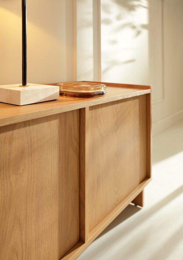 Yarker TV Cabinet - Caramel Oak - 3 Doors - 147 x 55 x 39 cm - Image 8