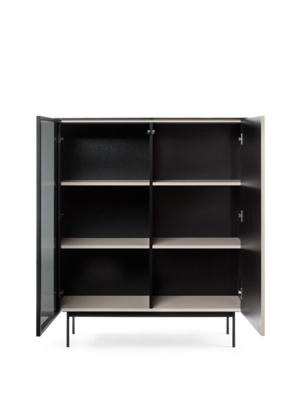 Olden Display Cabinet - Cashmere - Fluted Fronts - 107 x 126 x 39 cm - Image 4