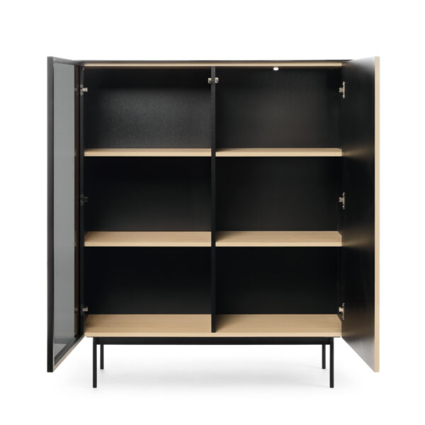 Olden Display Cabinet - Vicenza Oak - Fluted Fronts - 107 x 126 x 39 cm - Image 4