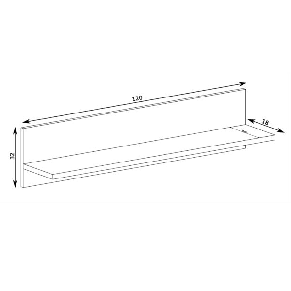 Hanging Shelf BALESTRAND - Oak - 120 x 32 x 18 cm - Image 3