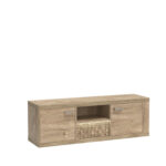 TV cabinet BALESTRAND - Oak - Drawer - Decorative Front - 151 x 51 x 41 cm