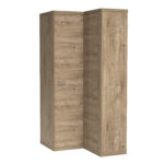 Corner Wardrobe BALESTRAND - Oak - Clothes Rod - 109 x 201 x 54 cm
