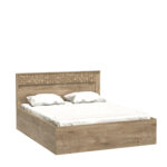 Double Bed BALESTRAND - Headboard - Storage Box for Bedding - 167 x 102 x 207 cm