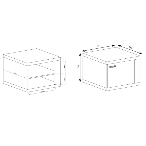 Nightstand BALESTRAND - Oak - 57 x 51 x 41 cm - Image 3