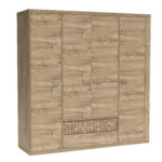 Bedroom wardrobe BALESTRAND - Oak - Clothes rail - 196 x 201 x 58 cm