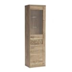 Display Cabinet BALESTRAND - Oak - Drawer - Lighting - 57 x 201 x 41 cm