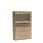 Standing Display Cabinet BALESTRAND - Oak - Drawer - 102 x 160 x 41 cm