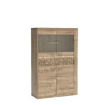 Display Cabinet BALESTRAND - Oak - Drawer - Lighting - 102 x 160 x 41 cm