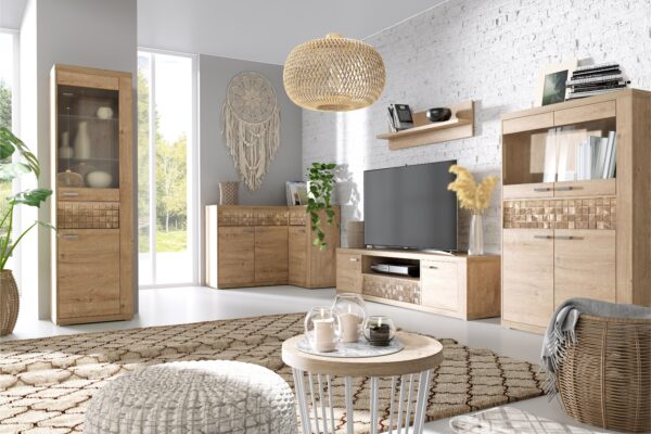 Commode BALESTRAND - Oak - Drawers - Decorative Front - 102 x 99 x 41 cm - Image 3