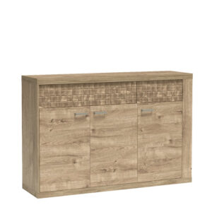 Commode BALESTRAND - Oak - Drawers - Decorative Front - 147 x 99 x 41 cm