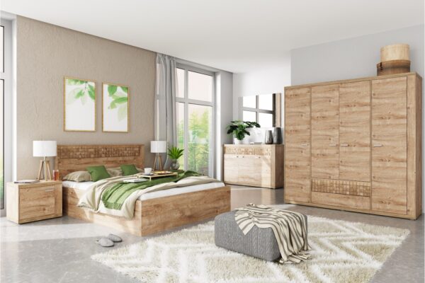 Commode BALESTRAND - Oak - Drawers - Decorative Front - 147 x 99 x 41 cm - Image 4