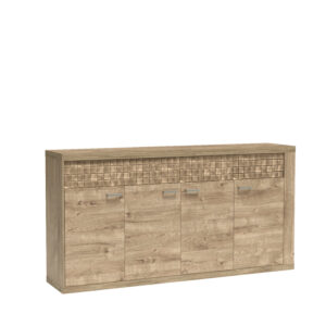 Commode BALESTRAND - Oak - Drawers - Decorative Front - 192 x 99 x 41 cm