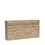 BALLESTRAND Commode - Oak - Drawers - Decorative Front - Illuminated Top - 192 x 99 x 41 cm