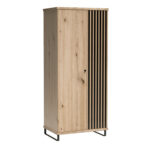 NAKUSP Wardrobe - Oak - Slats - Metal Legs - 87 x 191 x 58 cm