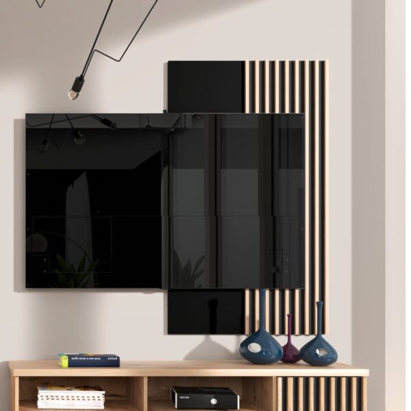 Wall Panel NAKUSP - Black - Slats - 80 x 138 x 4 cm - Image 2