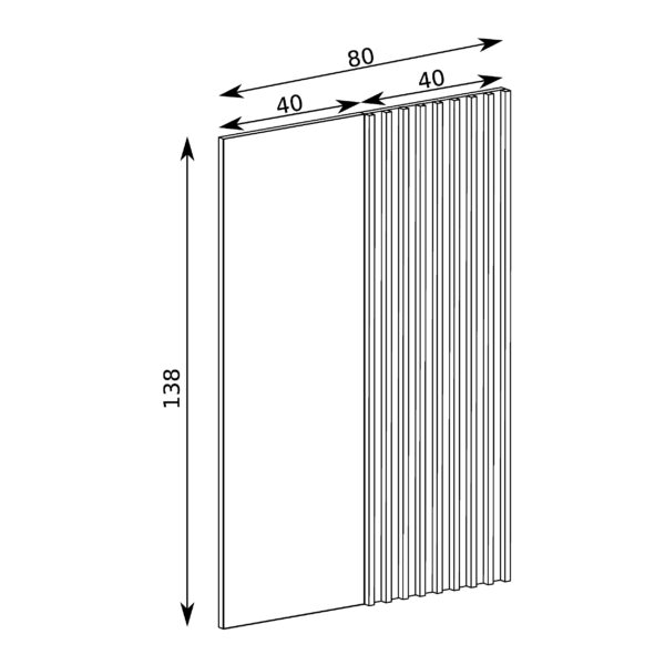 NAKUSP Wall Panel - Oak - Slats - 80 x 138 x 4 cm - Image 2