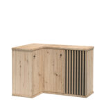 Corner Commode NASKUP - Oak - Slats - 123 x 86 x 41 cm