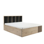 NAKUSP Bed - Oak - Bedding Storage - Headboard - Slats - 188 x 100 x 207 cm