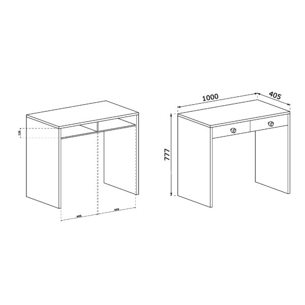 Dressing table NAKUSP - Oak - Drawers - 100 x 78 x 41 cm - Image 3