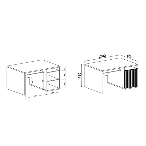 Desk NAKUSP - Oak - Slats - 120 x 78 x 60 cm - Image 3