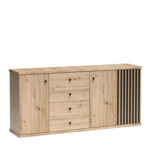 Commode NASKUP - Oak - Slats - Drawers - 183 x 86 x 41 cm