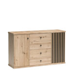 Commode NASKUP - Oak - Slats - Drawers - 143 x 86 x 41 cm