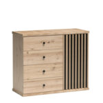 Commode NASKUP - Oak - Lamellas - Drawers - 102 x 86 x 41 cm
