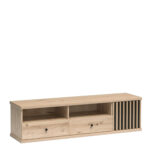 TV cabinet NAKUSP - Oak - Slats - Drawers - 161 x 44 x 41 cm