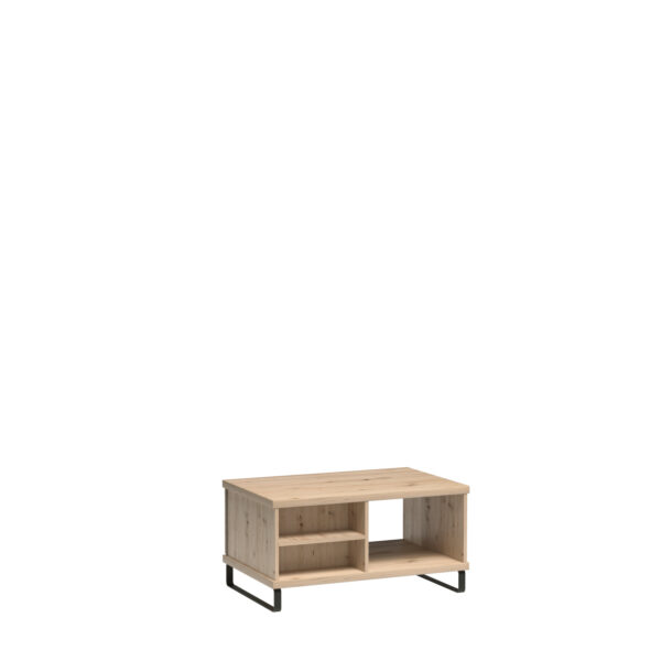 Coffee Table NAKUSP - Oak - Slats - Metal Legs - 90 x 36 x 58 cm - Image 3