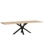 Extendable Dining Table NAKUSP - Oak - Black Metal Legs - 98 x 7 x 81 cm